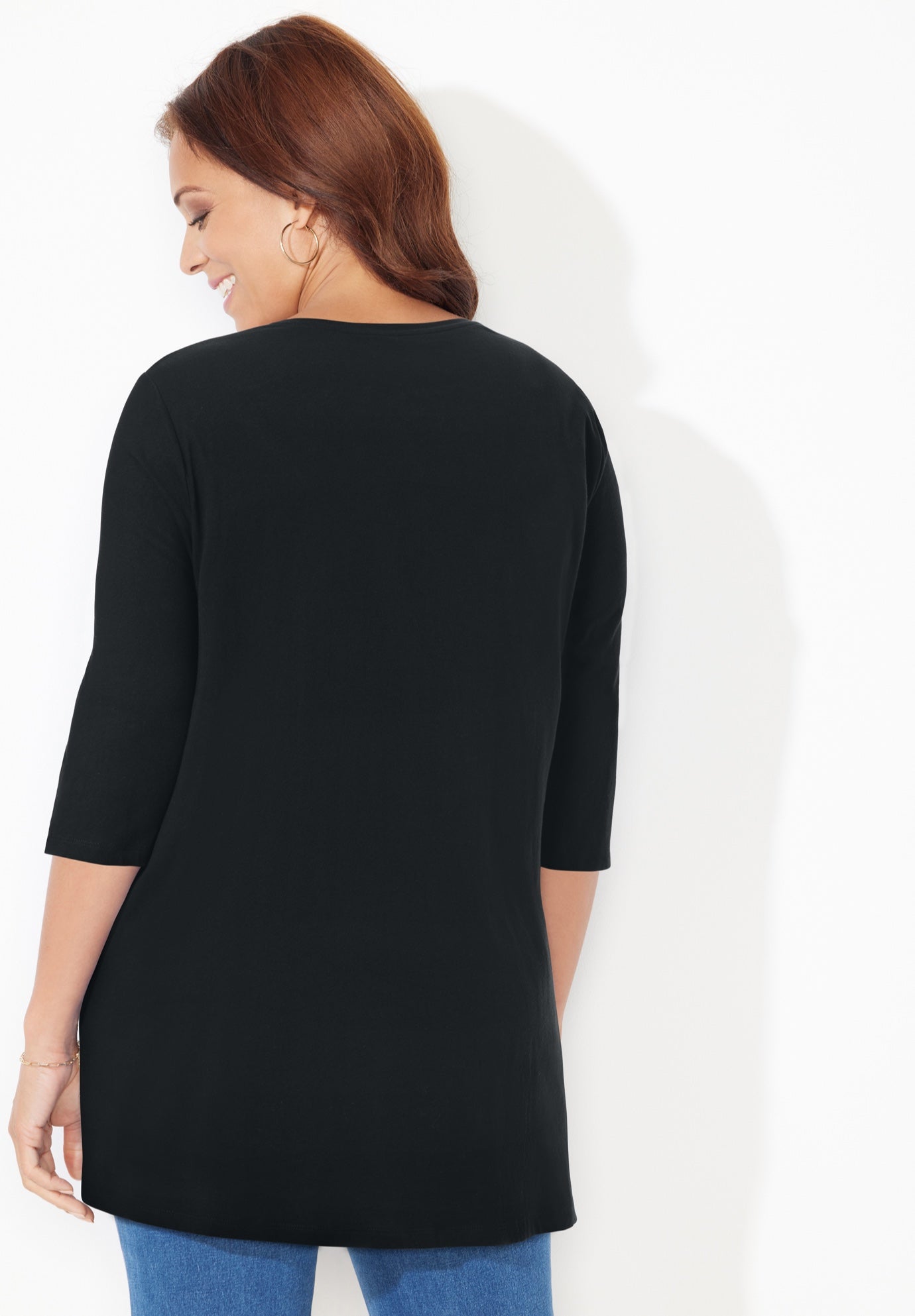 Easy Fit 3/4-Sleeve Scoopneck Tunic image number 1