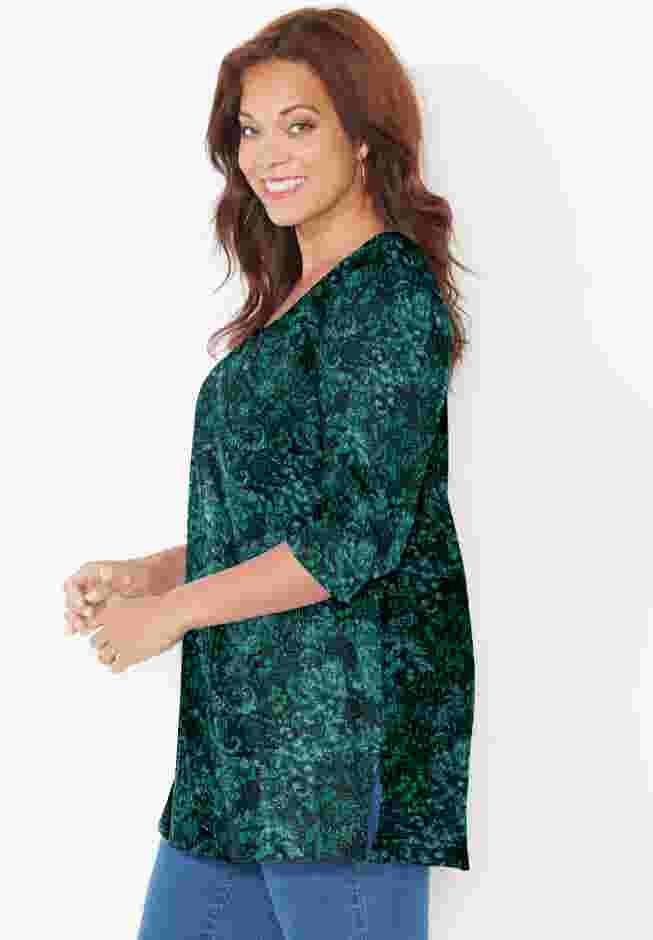Easy Fit 3/4-Sleeve Scoopneck Tunic image number 2