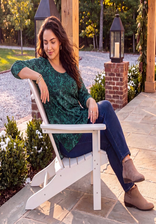 Easy Fit 3/4-Sleeve Scoopneck Tunic image number 1