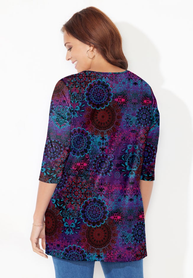 Easy Fit 3/4-Sleeve Scoopneck Tunic image number 3