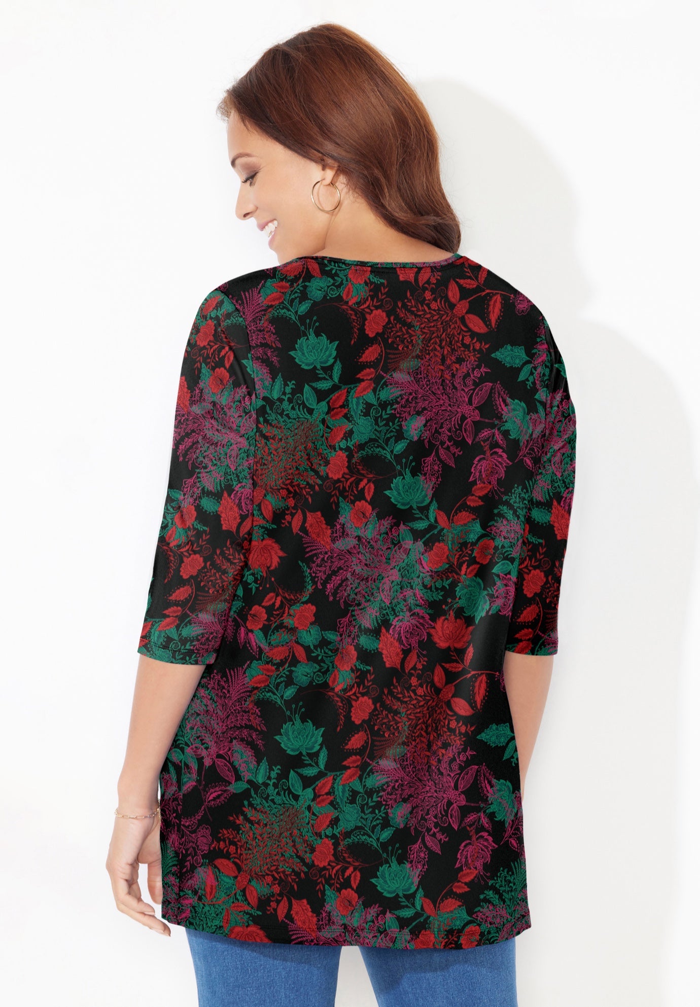 Easy Fit 3/4-Sleeve Scoopneck Tunic image number 2