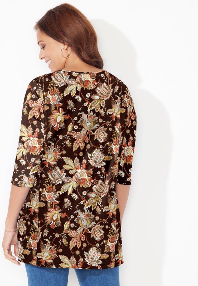 Easy Fit 3/4-Sleeve Scoopneck Tunic image number 1