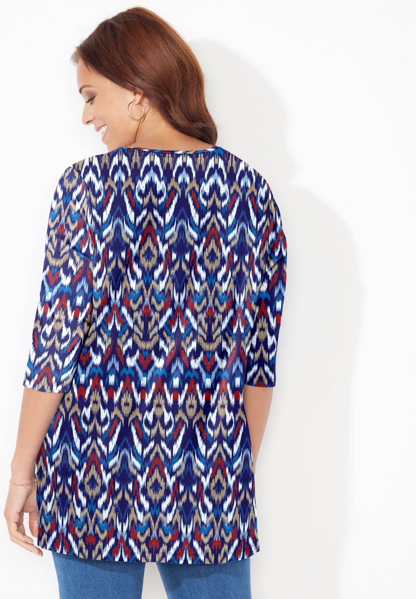 Easy Fit 3/4-Sleeve Scoopneck Tunic image number 1