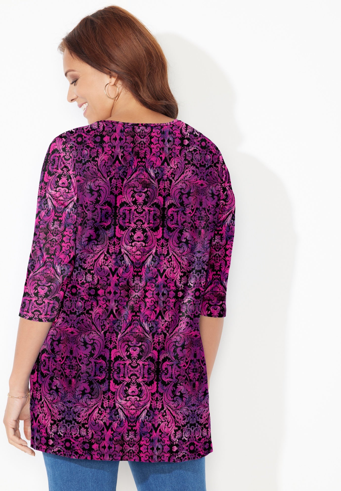 Easy Fit 3/4-Sleeve Scoopneck Tunic image number 2