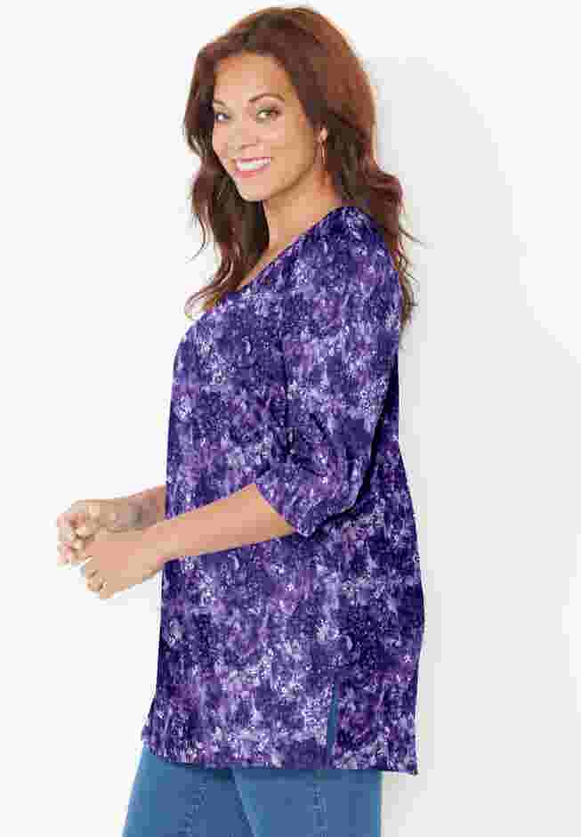 Easy Fit 3/4-Sleeve Scoopneck Tunic image number 3