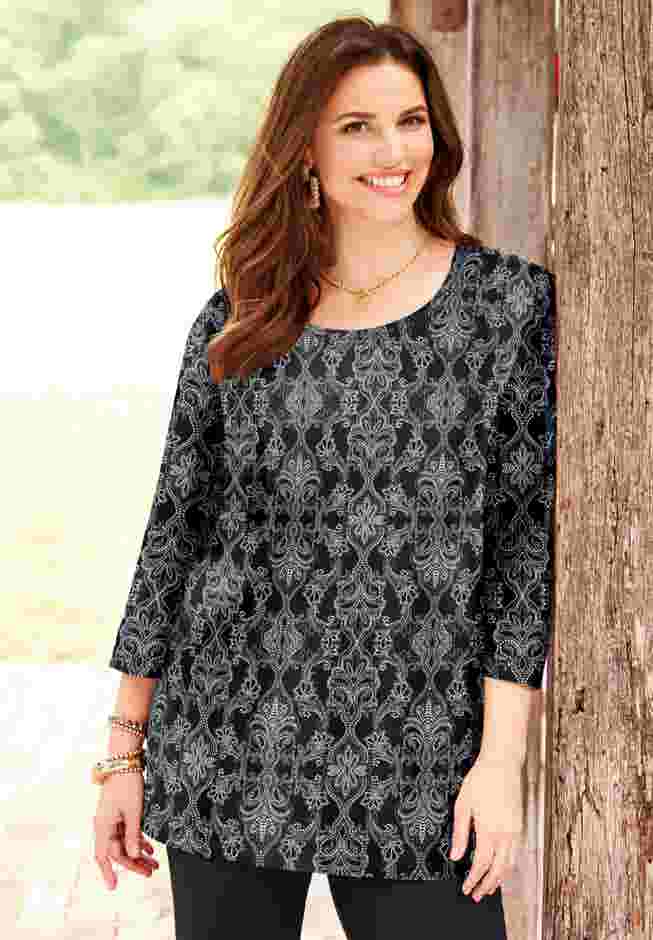 Easy Fit 3/4-Sleeve Scoopneck Tunic image number 0