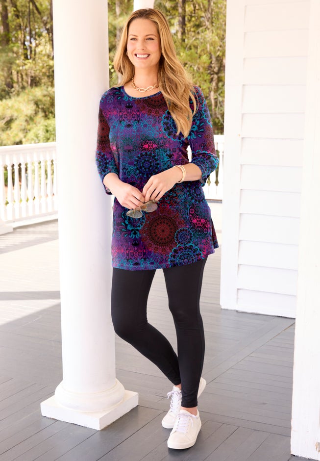 Easy Fit 3/4-Sleeve Scoopneck Tunic image number 5