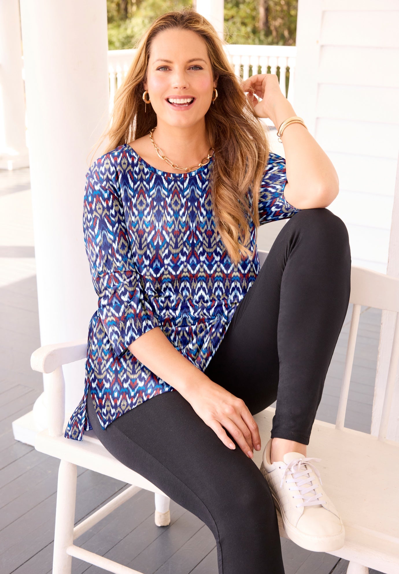 Easy Fit 3/4-Sleeve Scoopneck Tunic image number 0