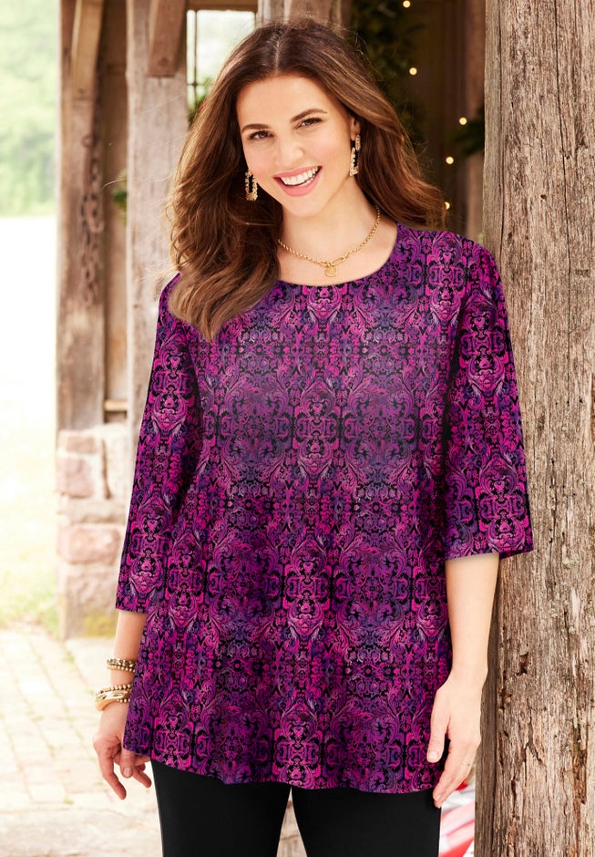 Easy Fit 3/4-Sleeve Scoopneck Tunic image number 1