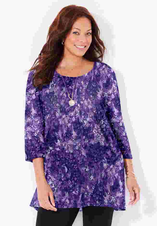 Easy Fit 3/4-Sleeve Scoopneck Tunic image number 1