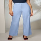 Stretch Cotton Chino Wide-Leg Trouser image number null