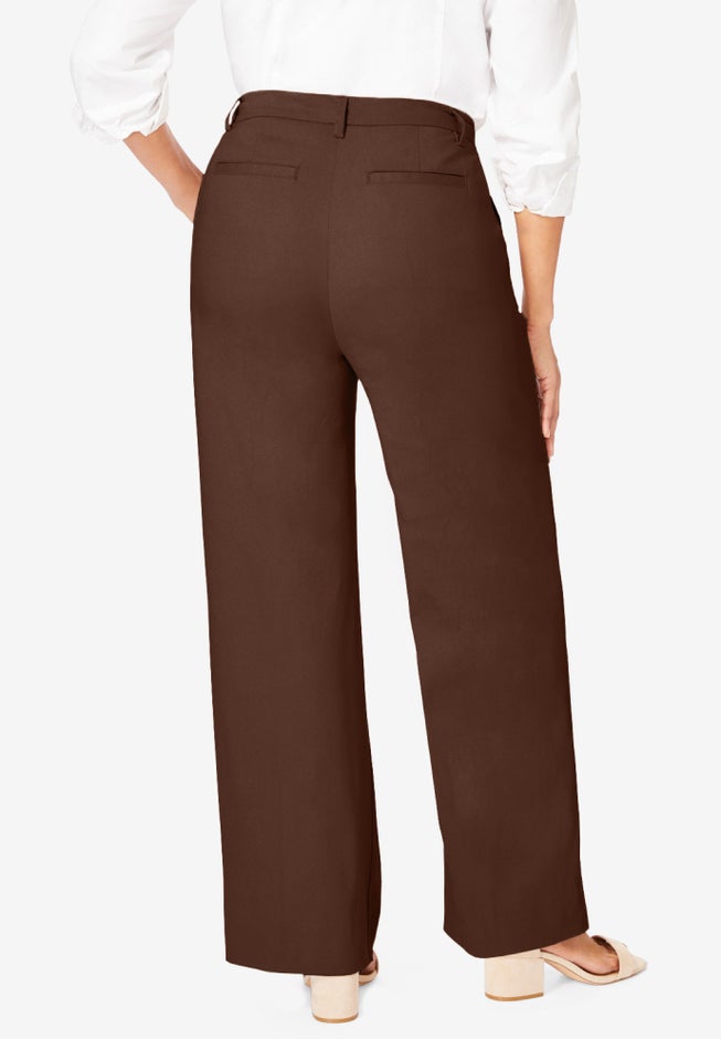 Stretch Cotton Chino Wide-Leg Trouser image number 2