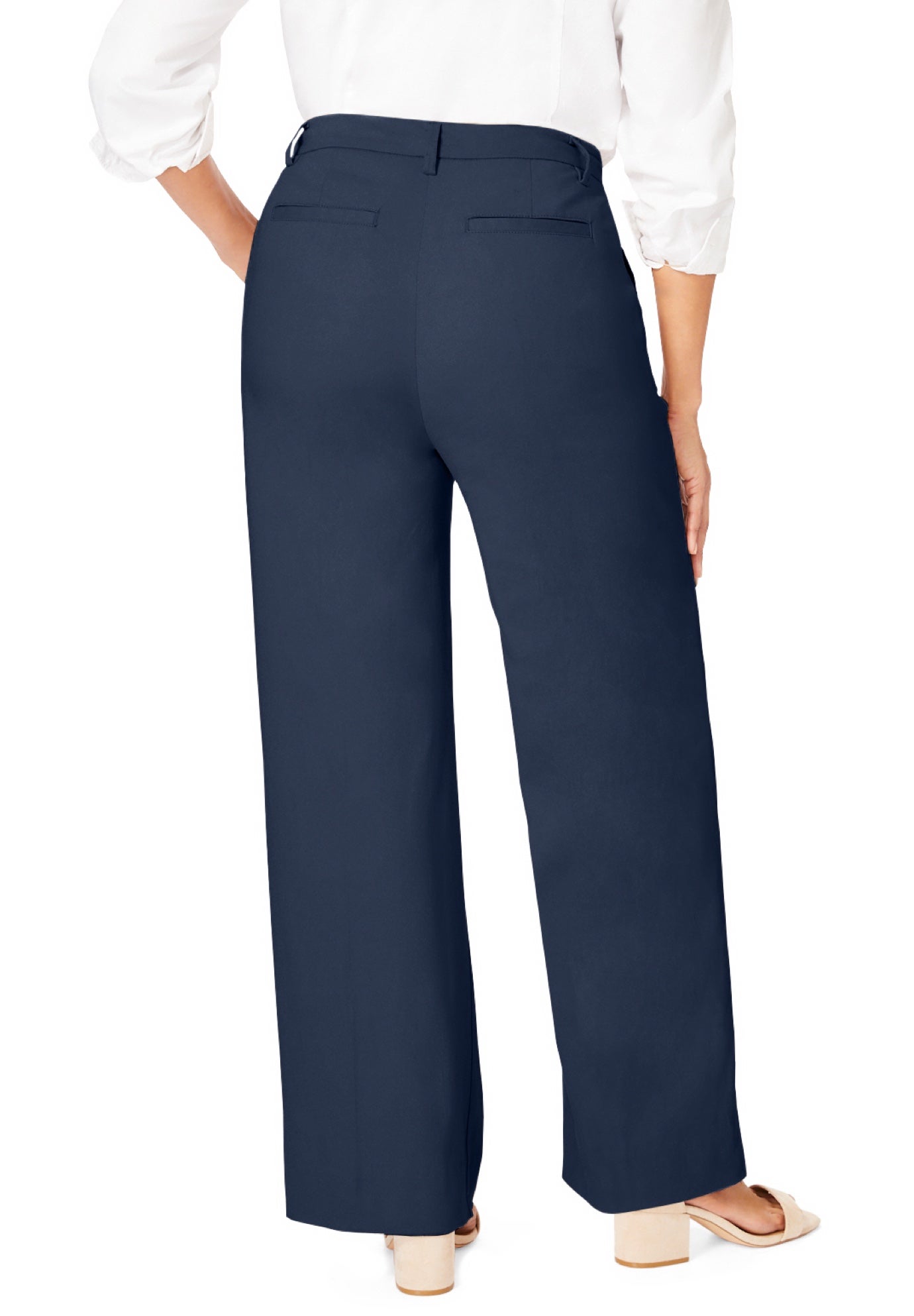 Stretch Cotton Chino Wide-Leg Trouser image number 2