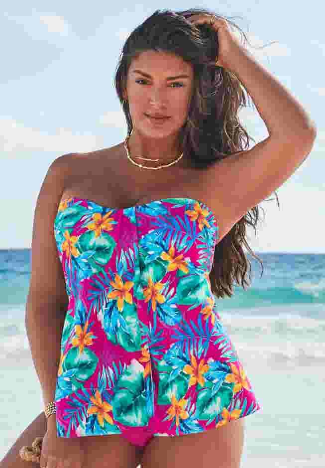 Flyaway Bandeau Tankini Top image number 0