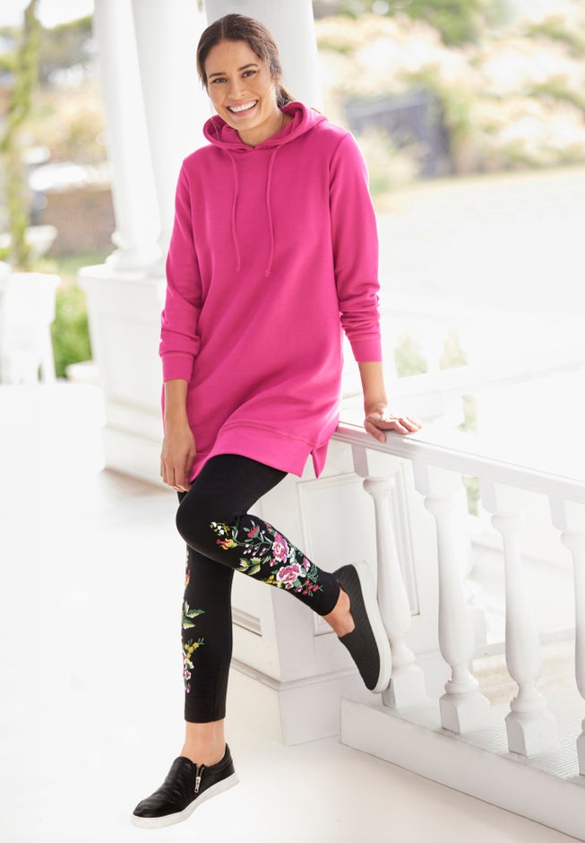 Stretch-Cotton Knit Pull-On Embroidered Leggings image number 5