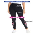 Stretch-Cotton Knit Pull-On Embroidered Leggings image number null