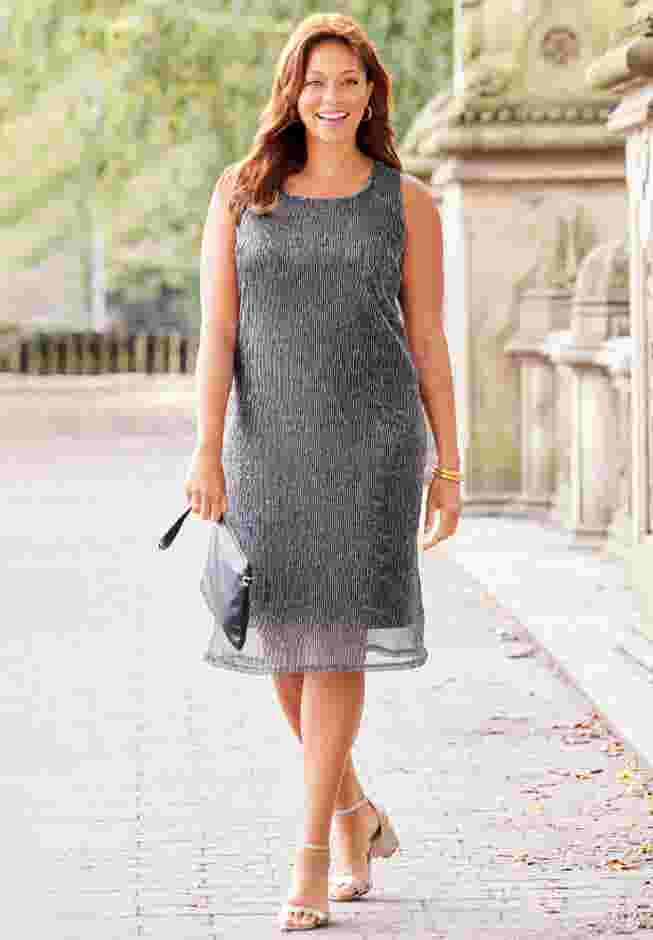 Shimmer Crinkle Duet Dress image number 4