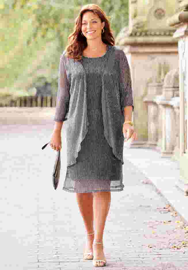 Shimmer Crinkle Duet Dress image number 0