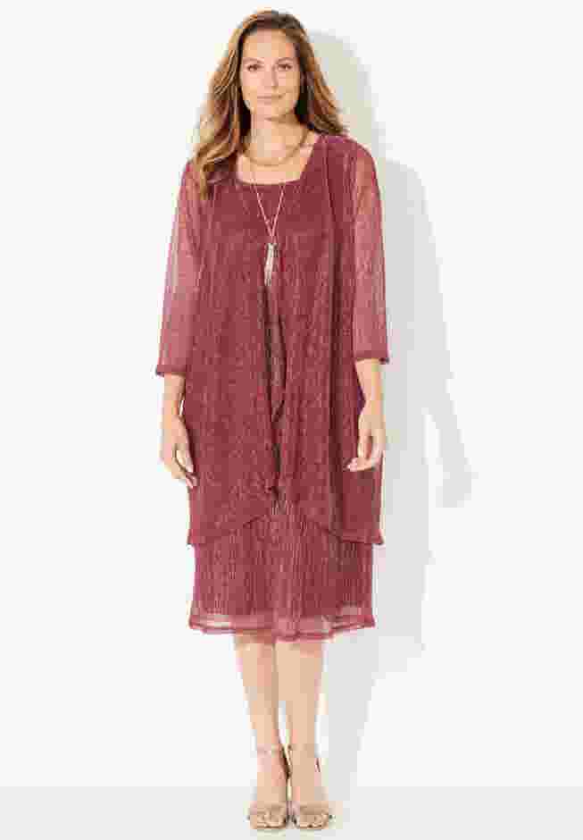 Shimmer Crinkle Duet Dress image number 0