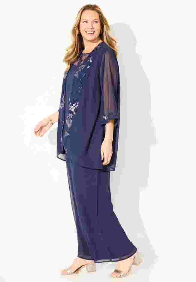 Lavish Lace 3-Piece Pant Set image number 2