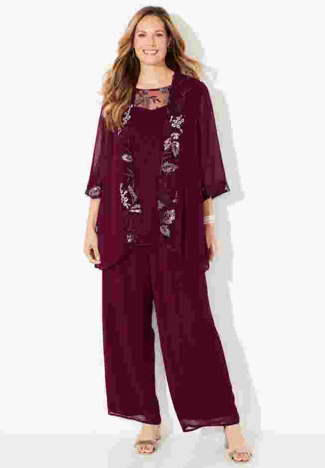 Lavish Lace 3-Piece Pant Set image number 0