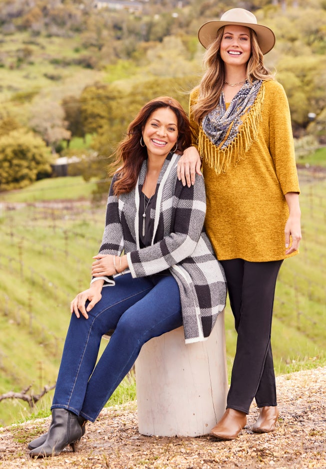 Warm Shawl Collar Country Village Cardigan, Red Black Buffalo