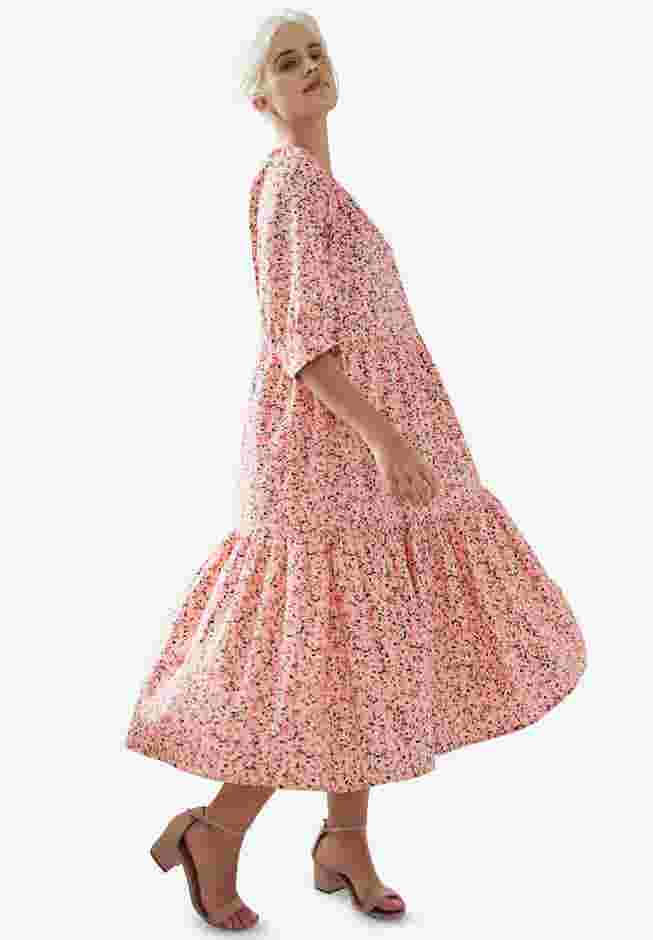 Tiered Cotton Midi Dress image number 2
