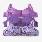 Comfort Choice&reg; 3-Pack Front-Close Cotton Wireless Bra image number null