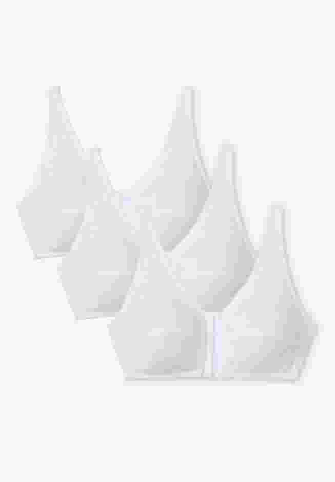 3-Pack Front-Close Cotton Wireless Bra image number 0