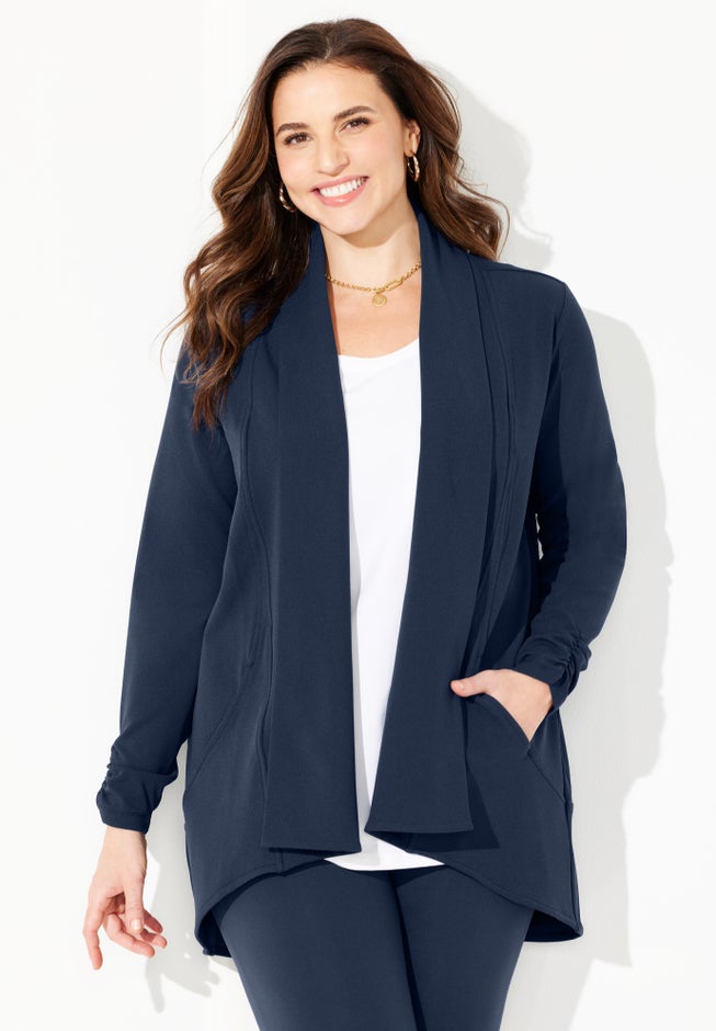 Relaxed Stretch Crepe Blazer image number null