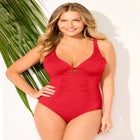 Shirred Underwire One Piece Swimsuit image number 2
