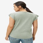 Cap Sleeve Henley Tee image number null