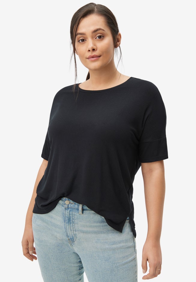 Boxy Ribbed Tee image number 0