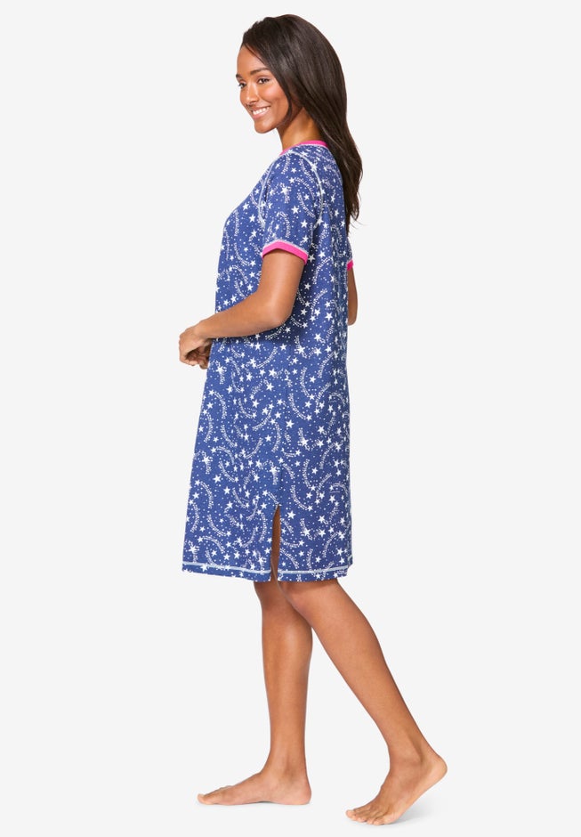 Short Henley Sleepshirt image number 2