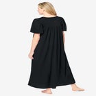 Long Silky Lace-Trim Gown image number null