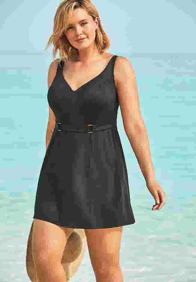 Underwire Belted Swim Dress  image number 0
