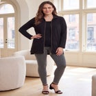 Stretch Cotton Zip Front Hi-Low Jacket image number 0