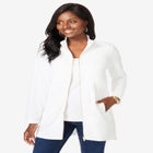 Stretch Cotton Zip Front Hi-Low Jacket image number null