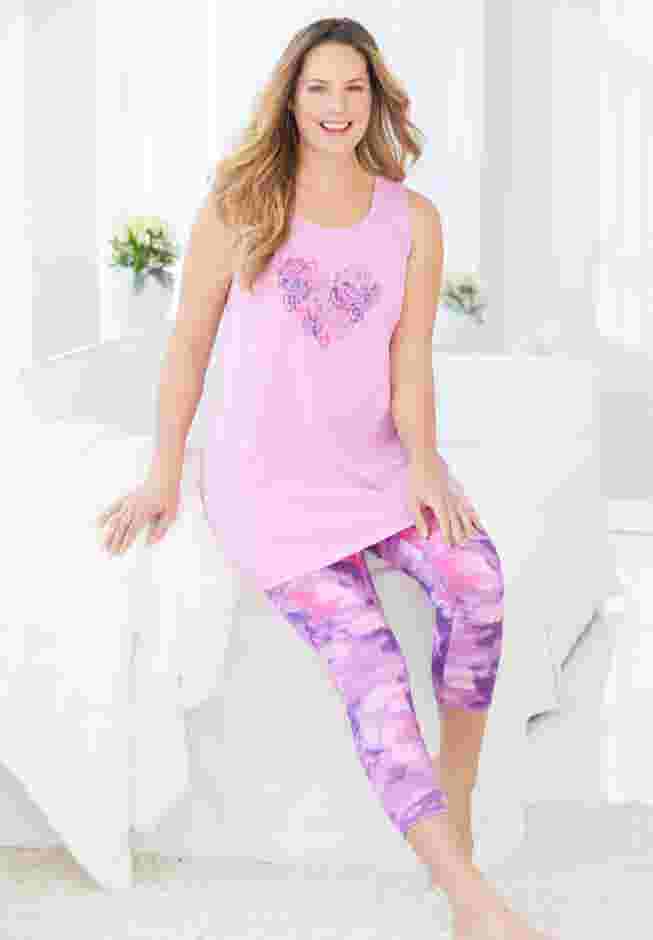 Scoopneck Tank & Capri Legging PJ Set  image number 7