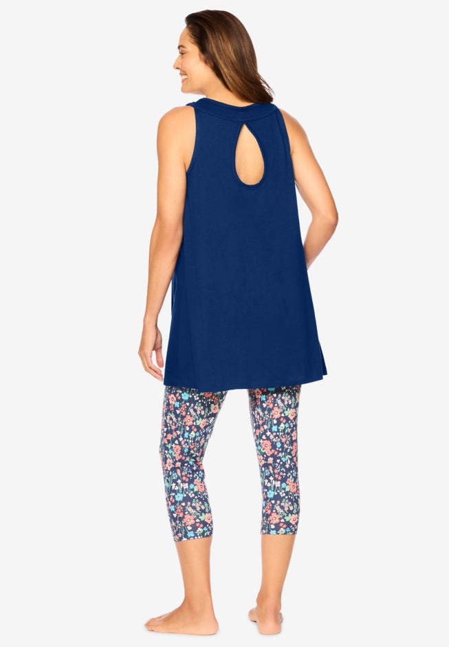 Scoopneck Tank & Capri Legging PJ Set  image number 1