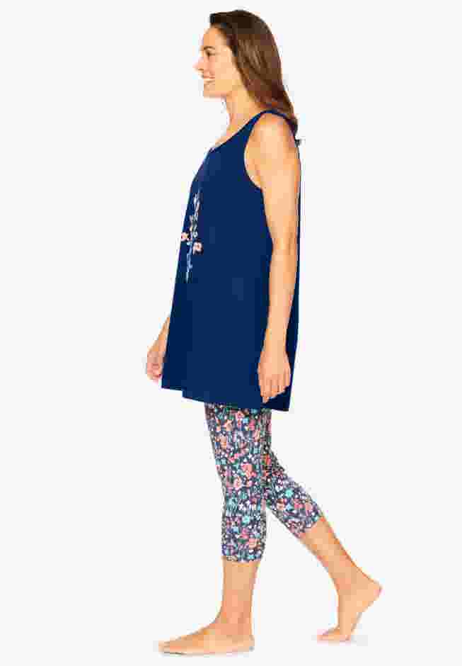 Scoopneck Tank & Capri Legging PJ Set  image number 2