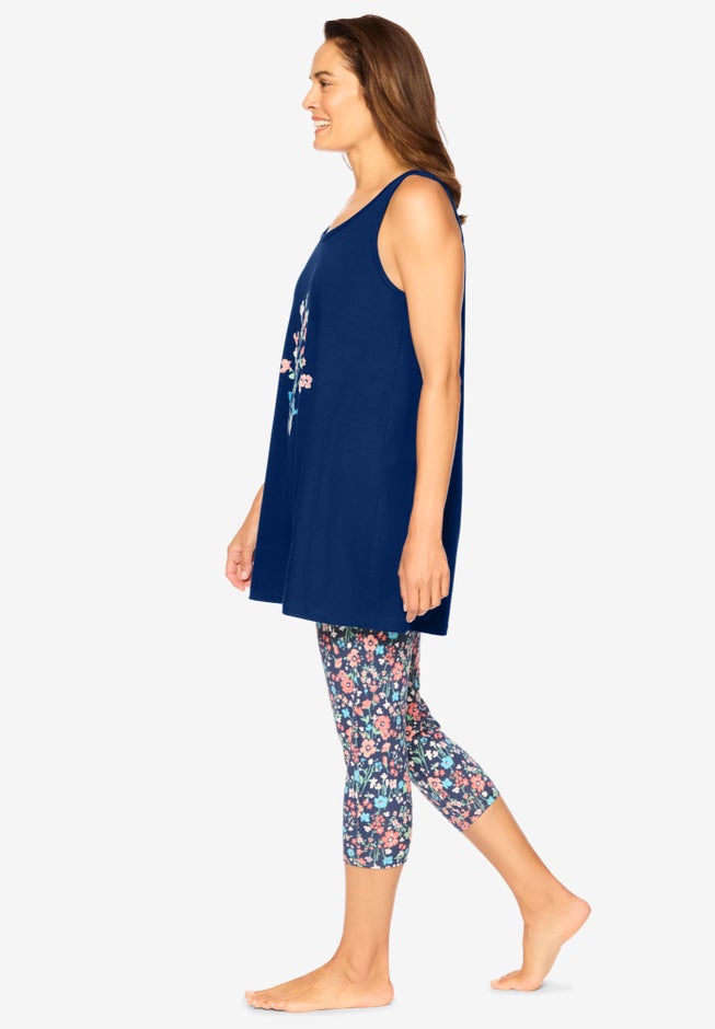 Scoopneck Tank & Capri Legging PJ Set  image number 2