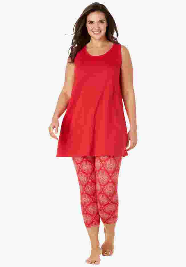 Scoopneck Tank & Capri Legging PJ Set  image number 0