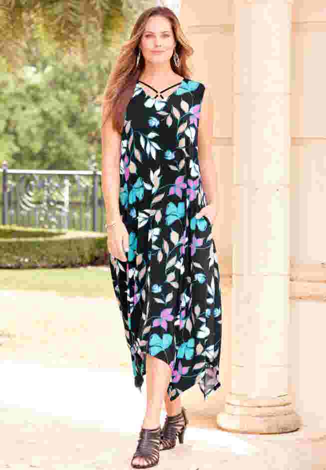 AnyWear Reversible Crisscross V-Neck Maxi Dress image number 0