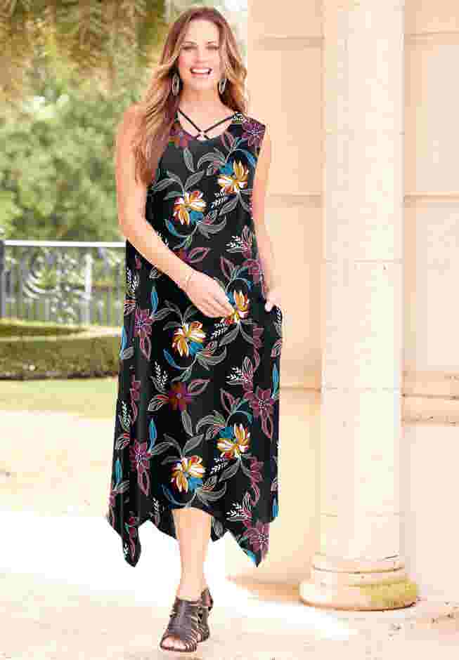 AnyWear Reversible Crisscross V-Neck Maxi Dress image number 0