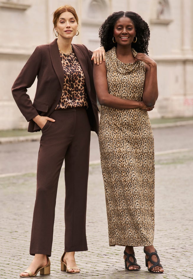 2-Piece Stretch Crepe Single-Breasted Pantsuit image number 1