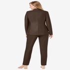 2-Piece Stretch Crepe Single-Breasted Pantsuit image number null