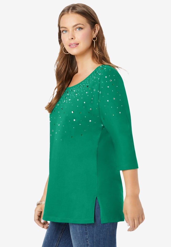 Three Quarter Sleeve Embellished Tunic image number 5