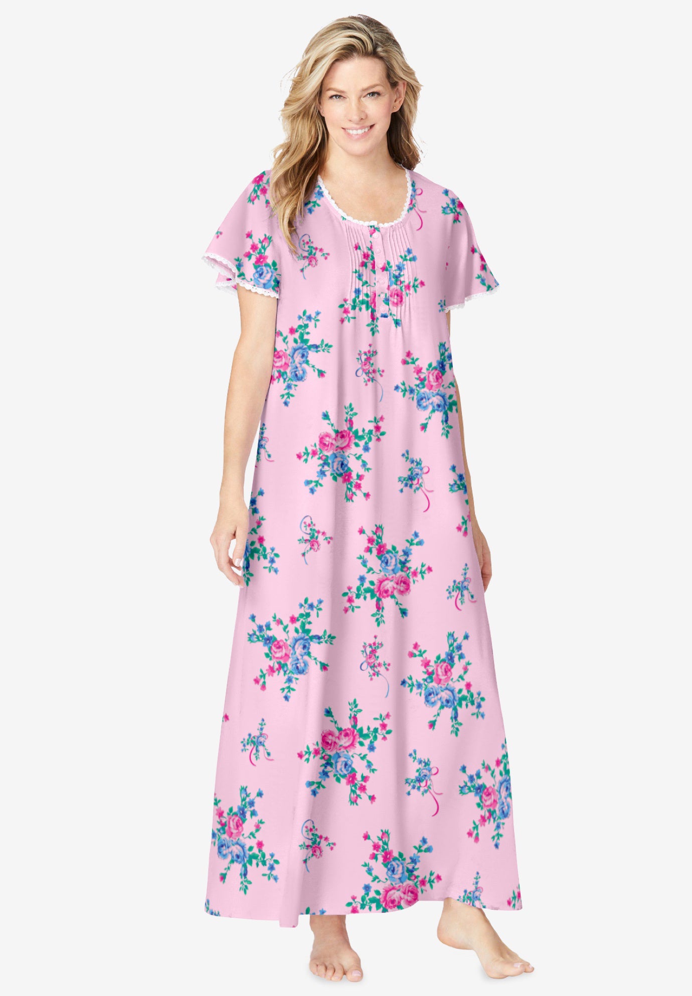 Long Pintuck Knit Gown image number 0