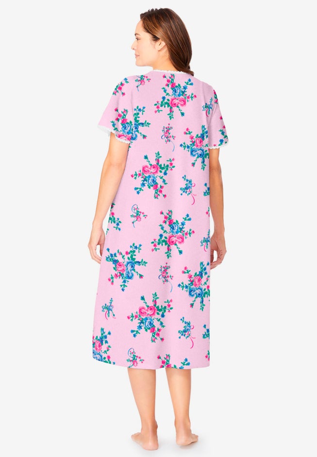 Short Pintuck Knit Gown image number 1
